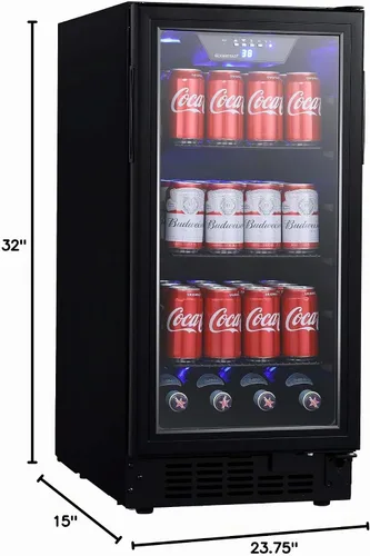 Vista 10 de EdgeStar BBR901BL Centro de bebidas integrado de 15 pulgadas de ancho con 80 latas con diseño delgado - negro