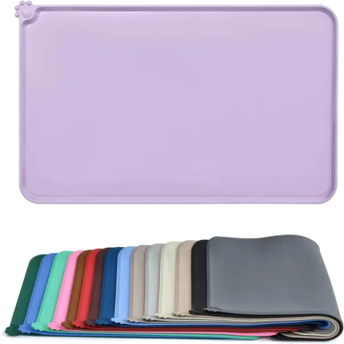 Vista 10 de AUDWUD - Tapete de silicona, impermeable y antideslizante para alimentos de perros y gatos, para tazón de mascotas Marrón Adobe