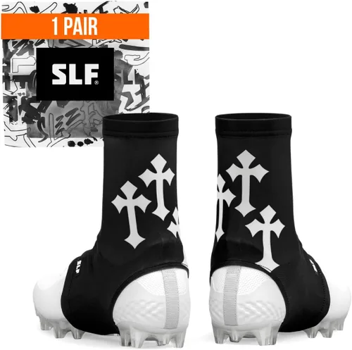 Vista 8 de SLEEFS Fundas de fútbol para cordones seguros, se adapta a cualquier taco Negro