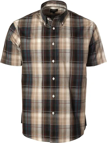 Vista 12 de Gioberti Men's Casual Plaid Button Down Short Sleeve Shirt 1162 - Royal / Negro / Gris