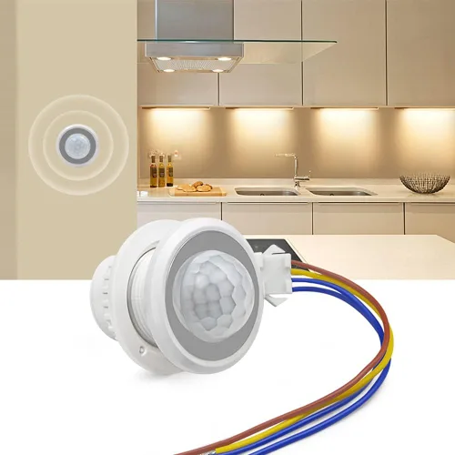 Vista 4 de Mini Interruptor de Luz con Sensor de Movimiento 110-220V Sensor PIR Detección Inteligente Retardo de Tiempo Ajustable Detector de Inducción