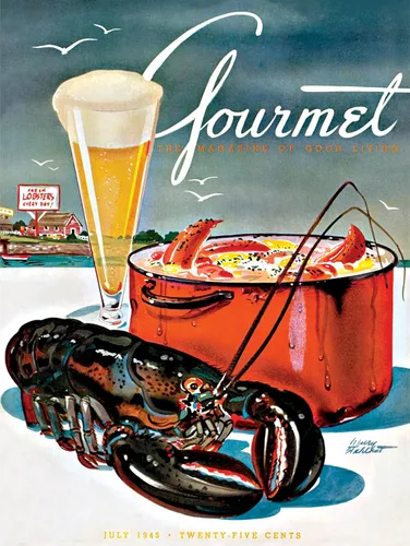 Vista 2 de New York Puzzle Company - Gourmet Magazine Lobster Boil - Rompecabezas de 1000 piezas para adultos por Henry Stahlhut