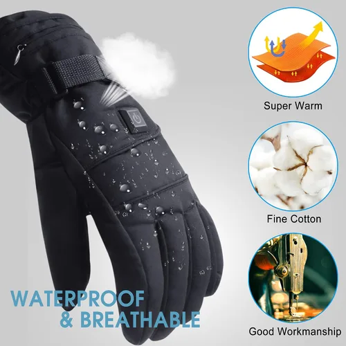 Vista 9 de SVPRO Guantes calefactables con batería eléctrica, para hombres y mujeres, guantes de calefacción recargables para exteriores, senderismo, esquí