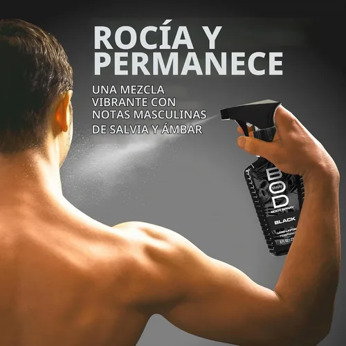 Vista 6 de BOD man Fragancia corporal en aerosol, negro, 8 onzas líquidas (paquete de 2)