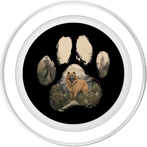 Vista 2 de Chow Chow Mountain Paw Design Dog Mom Dad PopSockets MagSafe PopGrip for iPhone