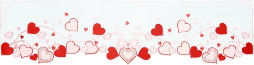 Vista 2 de Bufanda bordada con diseño de corazón y mantel (70 x 17 pulgadas)