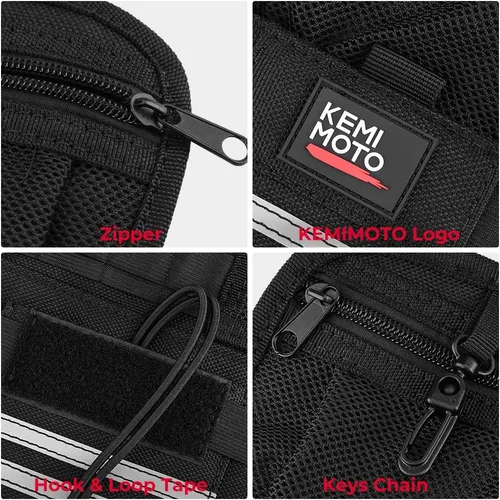 Vista 5 de KEMIMOTO Organizadores de alforjas universales para modelos de moto de turismo, para Street Glide Road Glide Road King, organizadores de bolsas