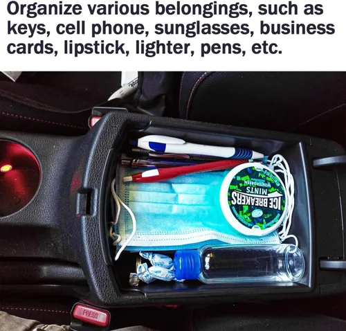 Vista 5 de TACORBO - Organizador de consola central compatible con KIA Soul 2020 2021 2022 2023 2024 2025, accesorios para reposabrazos y guantera