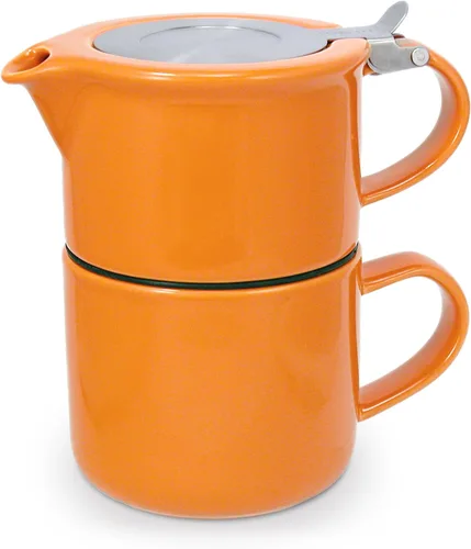 Vista 9 de FORLIFE Té para uno con infusor de 14 onzas, grafito negro