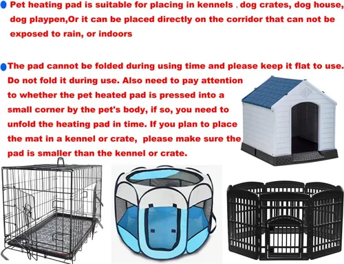 Vista 4 de Almohadilla térmica para mascotas para perros y gatos pequeños, cama eléctrica con temporizador, a prueba de mordidas, fácil de limpiar, redonda, 16