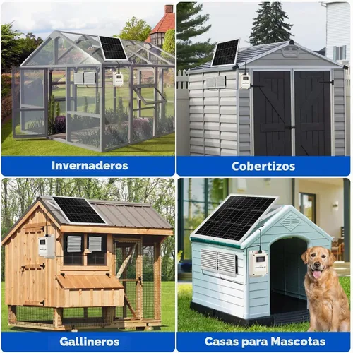 Vista 7 de Kit de ventilador solar de 20 W con batería