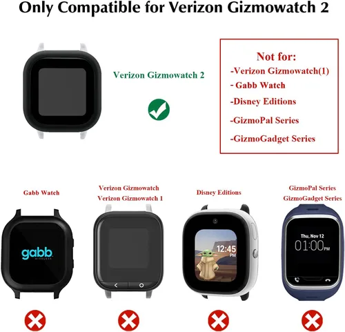 Vista 2 de Paquete de 3 fundas compatibles con Gizmo Watch 2 protector de pantalla para niños Funda protectora sensible al tacto Protección duradera