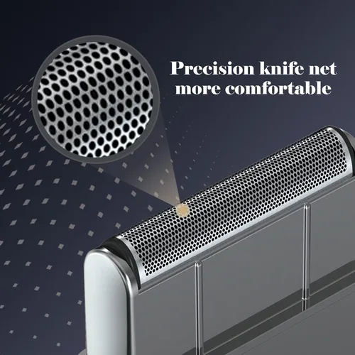 Vista 2 de Maquinilla de afeitar eléctrica ultra fina recargable para hombre, mini recortadora eléctrica de barba para cuidado facial, afeitadora de viaje USB