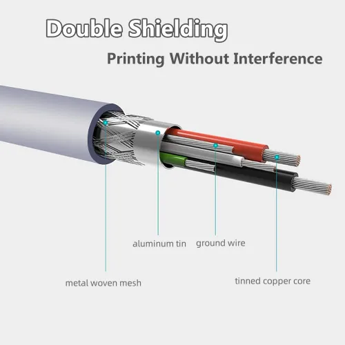 Vista 6 de Qjin Cable de impresora USB 2.0 para HP DeskJet 2755e, 2855e, 4155e, 4255e, 3755, 3772, 2755, 2752, 10 pies