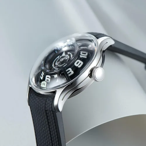 Vista 5 de Original Mens Luxury Easy Reader Reloj automático de cuerda automática de acero inoxidable de caucho impermeable luminoso Relojes de pulsera
