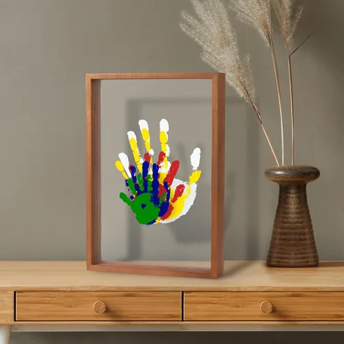 Vista 9 de Kit de Impresiones de Manos Familiares Guanshiya, Marco de Madera para Arte DIY para Noche Familiar, Regalos para Nuevos Padres, Regalos de Negro