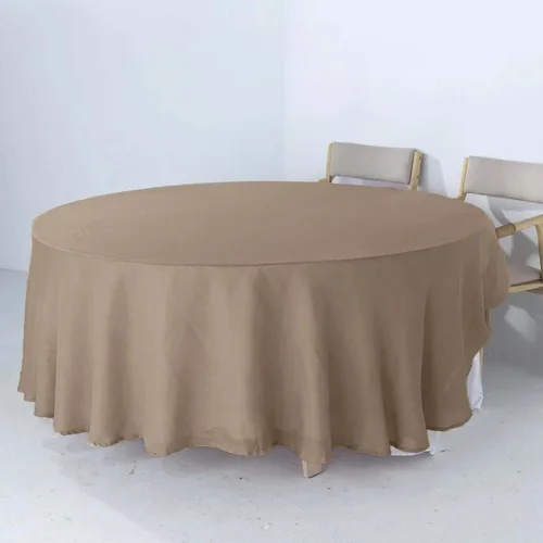 Vista 39 de Efavormart Mantel Redondo de Arpillera Sintética de Yute Natural de 90 Pulgadas - Cubierta de Mesa Rústica Boho Chic Estilo Granja para Navidad