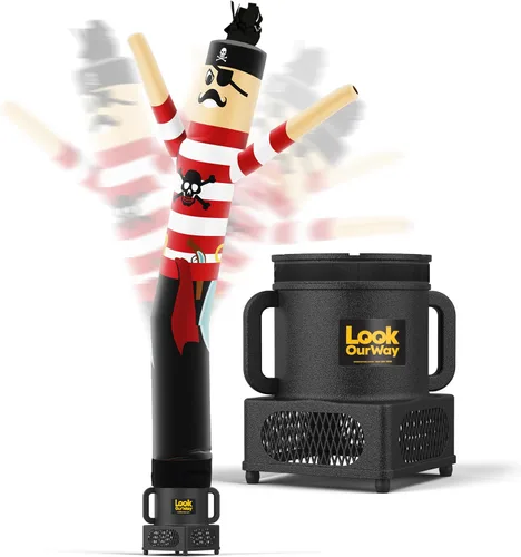 Vista 9 de LookOurWay Air Dancers - Hombre inflable de tubo de 2,13 m de alto con movimiento loco y ondulante, con soplador resistente al clima para publicidad