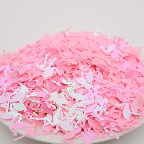Vista 3 de 2000 piezas de confeti de PVC con purpurina de flamenco para manualidades, tarjetas, bricolaje, compromiso, boda, despedida de soltera, cumpleaños