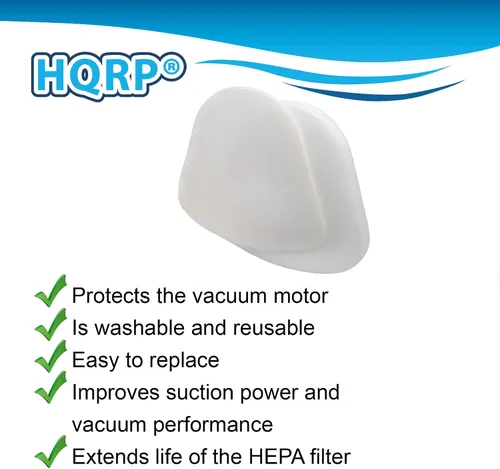 Vista 4 de HQRP Paquete de 2 filtros compatibles con Shark Navigator NV360 NV361 NV360_26 NV360K NV360NZ NV361BK NV361PR Lift-Away Deluxe Aspiradora vertical