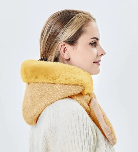 Vista 12 de Gorros de invierno para mujer, pasamontañas, bufanda, para clima frío, conjunto para mujer, gorro con capucha