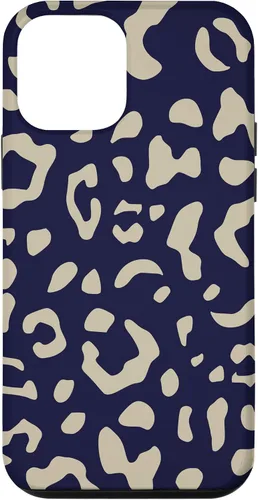 Vista 12 de Funda con estampado de leopardo azul marino beige para iPhone 15