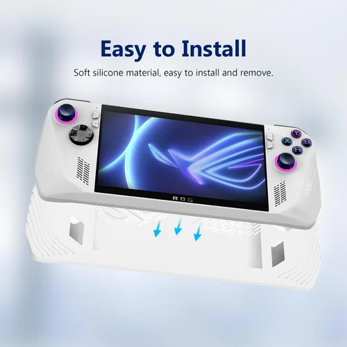 Vista 4 de Funda protectora de silicona para consola de juegos ASUS ROG Ally 2023 a prueba de caídas para ASUS Rog Ally 2023 Funda de mano (blanco)