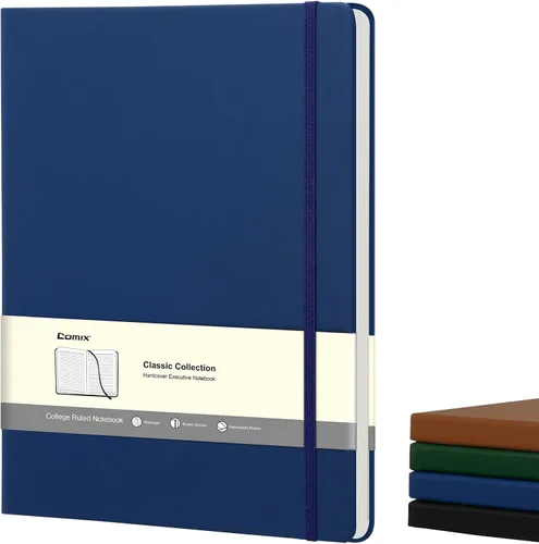 Vista 13 de COMIX Paquete de 3 cuadernos de diario rayados A4, 240 páginas, tamaño grande, 8.5 x 11 pulgadas, negro, cuadernos de tapa dura para hombres
