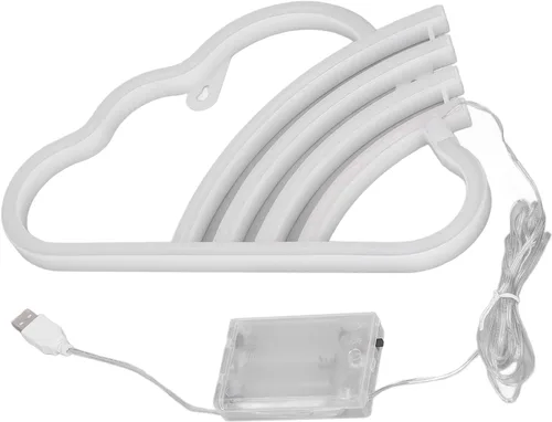 Vista 9 de Letrero de neón LED, luz de neón de alto brillo, funciona con pilas, alimentado por USB, letrero de neón LED decorativo para dormitorio
