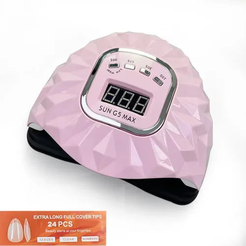 Vista 2 de Lámpara LED de uñas de 200 W para esmalte de gel, secador rápido de uñas con sensor automático, ajuste de 4 temporizadores, luz LED para uñas