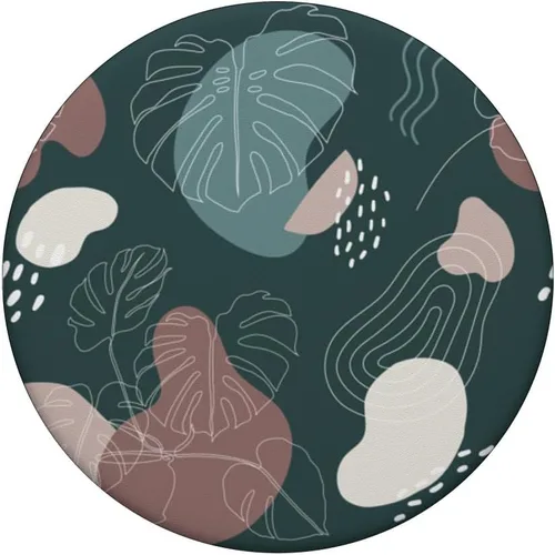 Vista 3 de PopGrip botánico de hojas de Monstera botánico de selva tropical, verde, moderno, color verde