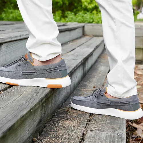 Vista 3 de OrthoComfoot Mocasines ortopédicos sin cordones para hombre mocasines casuales de lona para fascitis plantar con soporte de arco, cómodos zapatos