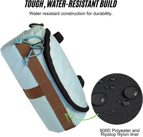 Vista 7 de [Usado] Bolsa para manillar (Miami Nice) Capacidad de 2 litros Bolsa de bicicleta espaciosa con 2 correas de hebilla extralargas y 1 correa