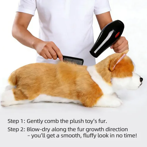 Vista 8 de CU-MATE Juguetes de peluche para perros Husky siberianos de 16 pulgadas, simulación realista y realista, juguete de peluche hecho a mano, regalo