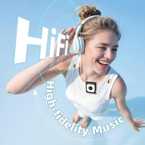 Vista 2 de AGPTEK Reproductor MP3 de clip de 16 GB con Bluetooth, A53PL reproductor de música portátil con radio FM, barajar, no necesita teléfono