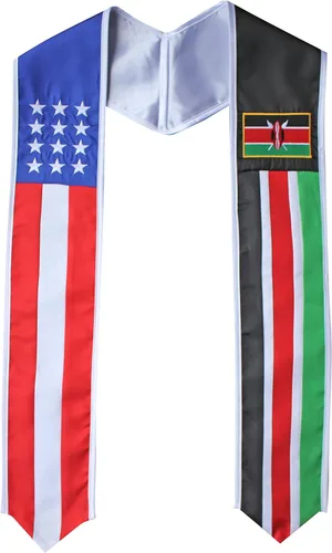 Vista 12 de Del Mex - Bandera del país y Estados Unidos, estola de graduación internacional Brasil / Estados Unidos
