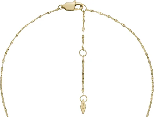 Vista 4 de Fossil - Collar de cadena con dije de acero inoxidable grabado y enchapado para mujer