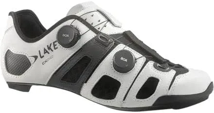 Vista 2 de Lake CX242 - Tenis de ciclismo anchos para hombre, color blanconegro, talla 48.0