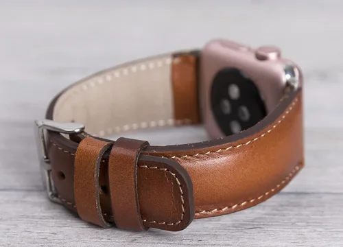 Vista 3 de Correa de cuero genuino para Apple Watch Series 1-11 y SE 1-3 y Ultra 1-3