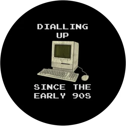 Vista 3 de Camiseta de computadora retro de los años 90, PopSockets, PopGrip estándar