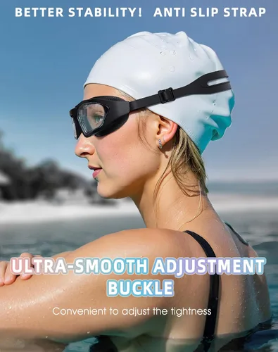 Vista 7 de Greatever Gafas de natación unisex para adultos, antivaho con plasma, protección UV