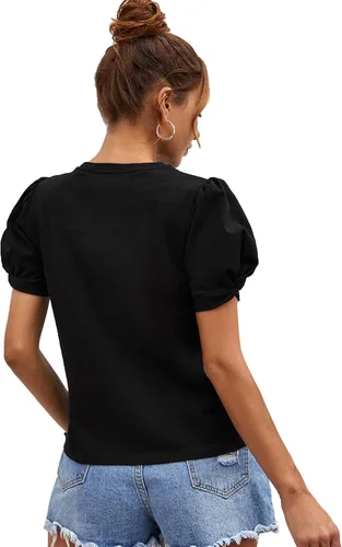 Vista 2 de SweatyRocks Camiseta de verano de manga corta abombada para mujer