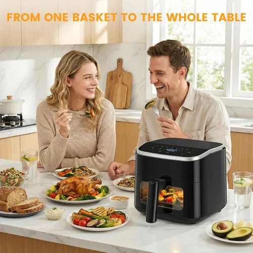 Vista 8 de Sweetcrispy Air Fryer 4QT, 8 Presets Airfryer with Visual Window, Nonstick