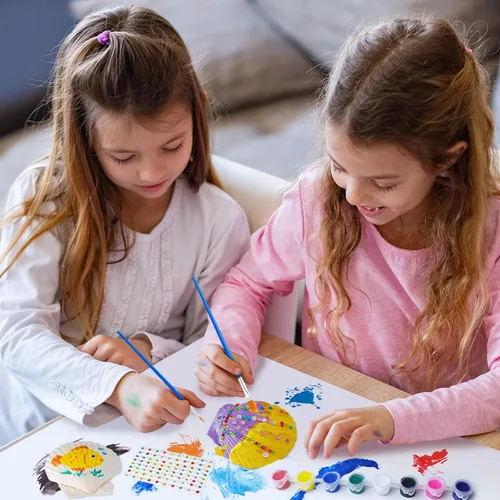 Vista 8 de Eleanore's Diary Kit de pintura de concha de mar para niños, manualidades de pintura que brilla en la oscuridad para niños y niñas, actividades