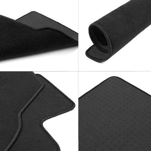Vista 4 de IKON MOTORSPORTS Alfombrillas de piso compatibles con Honda Civic Coupe Hatchback Sedán 1996-2000, alfombra de nailon negro delantera y trasera 1997