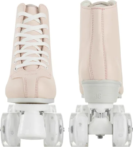 Vista 5 de Jessie Roller Skates for Women Men, High Top PU Leather Classic Double-Row, Indoor Outdoor, Beginner