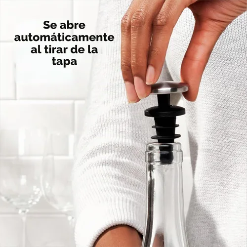 Vista 5 de OXO SteeL - Tapón de vino expandible a prueba de fugas (paquete de 2)