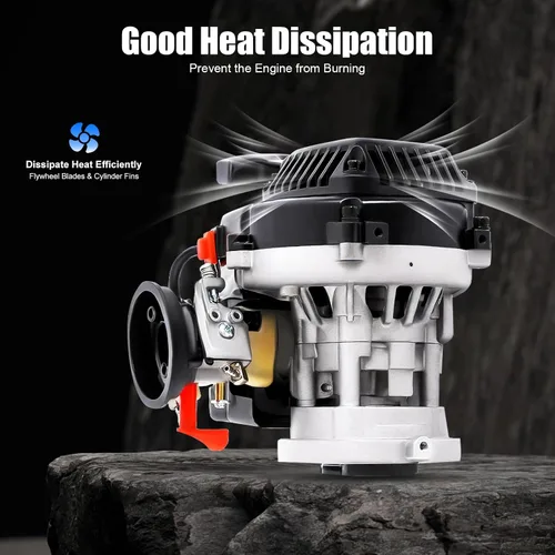 Vista 2 de Motor Rovan de 2 tiempos de 30.5 CC, 4 pernos fácil de arrancar, mango de retroceso, motor de refrigeración por aire forzado, compatible con HPI