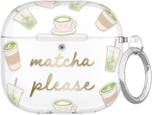 Vista 49 de VELVET CAVIAR Funda compatible con AirPods 4 con llavero, bonitas fundas protectoras duras de 4ª generación para mujer, diseño de lunares azules