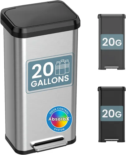 Vista 12 de iTouchless SoftStep - Bote de basura de acero inoxidable, 13.2 galones, sistema de filtro de olores, pedal y tapa con cierre silencioso y fino